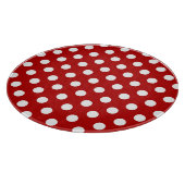 Grote retro stippen - rood en wit snijplank (Hoek)