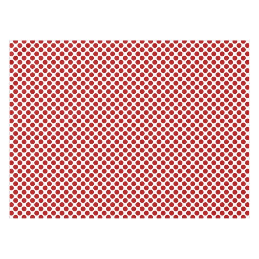 Grote retro stippen - rood en wit tafelkleed (Voorkant (Horizontaal))