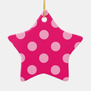Grote retro stippen - roze op een roze achtergrond keramisch ornament