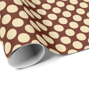Grote retro-stippen - tint en chocoladebruin cadeaupapier