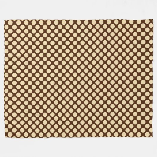 Grote retro-stippen - tint en chocoladebruin fleece deken (Voorkant (Horizontaal))