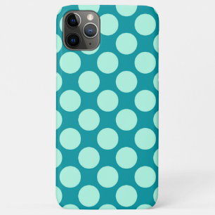 Grote retro-stippen - turquoise en aqua iPhone 11 pro max hoesje