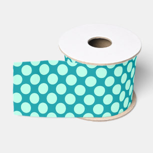 Grote retro-stippen - turquoise en aqua grosgrain lint