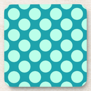 Grote retro-stippen - turquoise en aqua onderzetter
