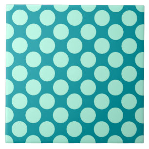 Grote retro-stippen - turquoise en aqua tegeltje