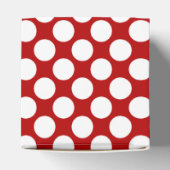 Grote retro stippen - wit en rood bedankdoosjes (Bovenkant)
