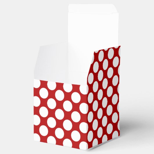 Grote retro stippen - wit en rood bedankdoosjes (Geopend)