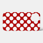 Grote retro stippen - wit en rood Case-Mate iPhone case (Achterkant (horizontaal))