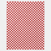Grote retro stippen - wit en rood fleece deken (Voorkant)