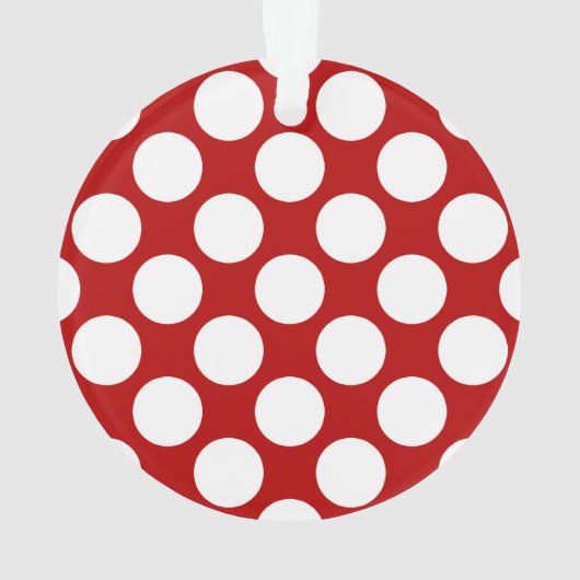 Grote retro stippen - wit en rood ornament (achterkant)