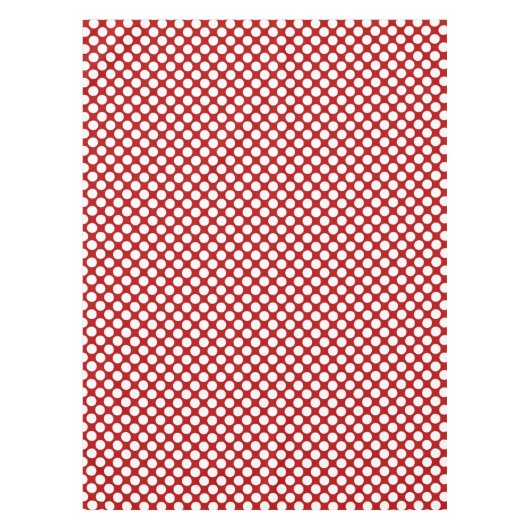Grote retro stippen - wit en rood tafelkleed (Voorkant)