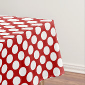 Grote retro stippen - wit en rood tafelkleed (Voorbeeld)