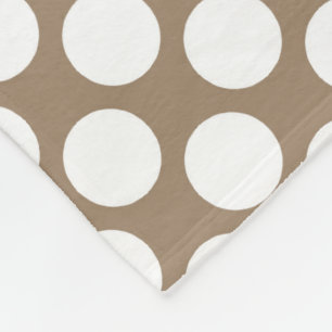 Grote retro-stippen - wit en tauptan fleece deken