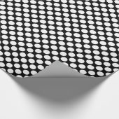 Grote retro-stippen - wit en zwart cadeaupapier (Hoek)