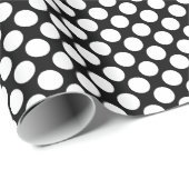 Grote retro-stippen - wit en zwart cadeaupapier (Rol Hoek)