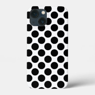 Grote retro-stippen - zwart-wit iPhone 13 mini hoesje