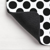 Grote retro-stippen - zwart-wit muismat (Hoek)