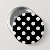 Grote retro-stippen - zwart-wit ronde button 7,6 cm (Voorkant /achterkant)