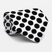 Grote retro-stippen - zwart-wit stropdas (Opgerold)