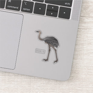 Grote rhea vogel cartoon illustratie sticker