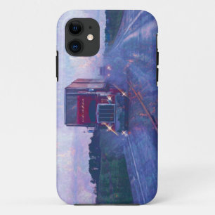 Grote Rig Red Truck in een Regenstorm Hoesje