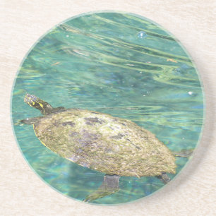 grote rivierschildpad zandsteen onderzetter