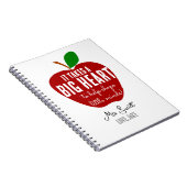 Grote rode appel kerstcadeau notitieboek (Rechterzijde)