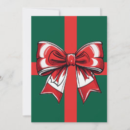 Grote Rode Bow Groene Kerst Decor Vakantie Bright Kaart