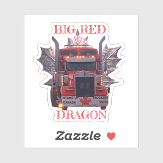 GROTE RODE DRAAK STICKER (Vel)