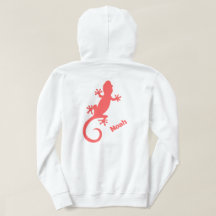 Grote Rode Gecko Silhouet en Jouw Naam