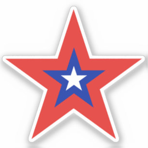 Grote Rode Grens Patriottische Amerikaanse Kiss-Cu Sticker