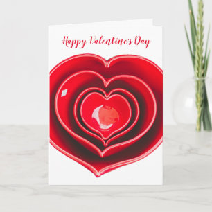 Grote Rode Hart Gelukkig Valentijnsdag Kaart