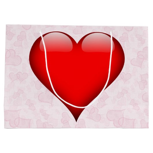 Grote Rode Hart Roze Valentijnsdag Groot Cadeauzakje (Achterkant)