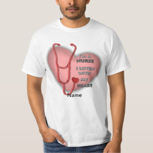 Grote rode hart verpleegkundige t-shirt