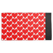 Grote rode harten zwart wit patroon kussensloop (Voorkant-Rechts)