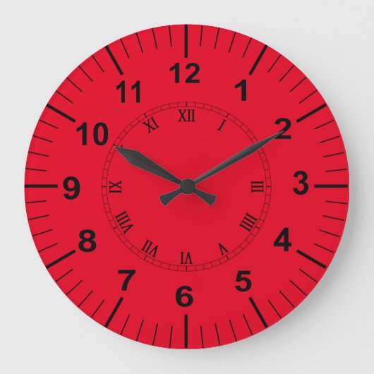 Grote rode keuken wandklok klok (Voorkant)