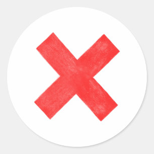 grote rode letter x ronde sticker