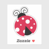 Grote rode lieveheersbeestje sticker (Vel)