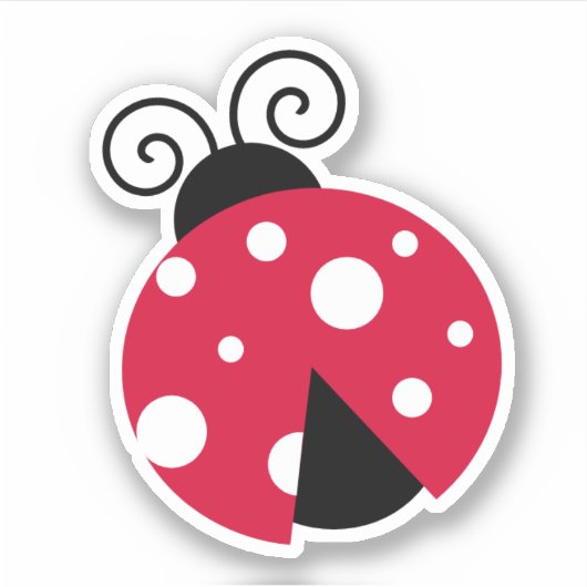 Grote rode lieveheersbeestje sticker (Voorkant)