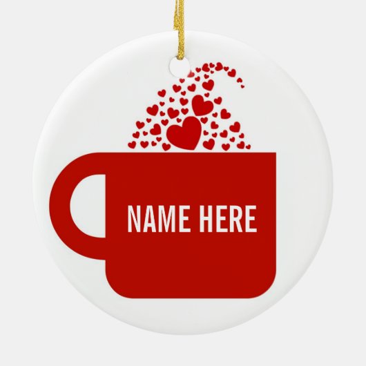 Grote Rode Mok Keramisch Ornament (Achterkant)