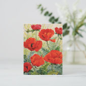 Grote rode papaver briefkaart (Staand voorkant)
