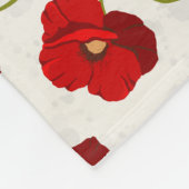 Grote rode papavers fleece deken (Hoek)