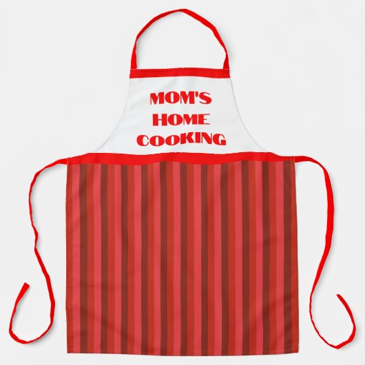 Grote Rode Schort voor thuiskoken van mama met str (Voorkant)