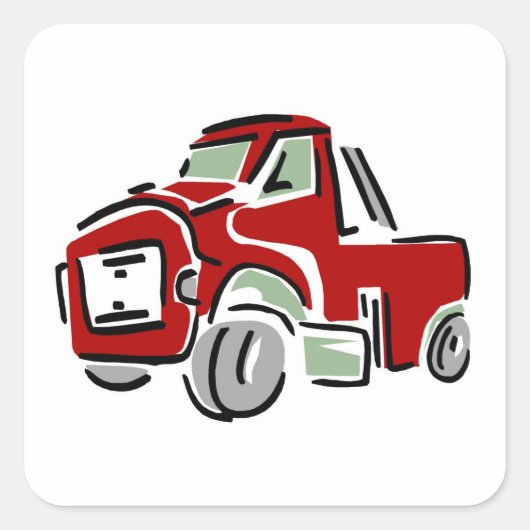 Grote rode truck - Stickers (Voorkant)