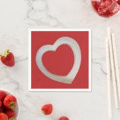Grote Rode Valentijn minimalistische 3D hart Servet (Insitu)