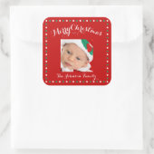 Grote Rode Vierkante Foto Kerststickers Vierkante Sticker (Tas)