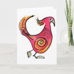 Grote Rode Vogel Notecard Kaart
