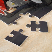 Grote rode vuurmotor, puzzel legpuzzel (Zijkant)