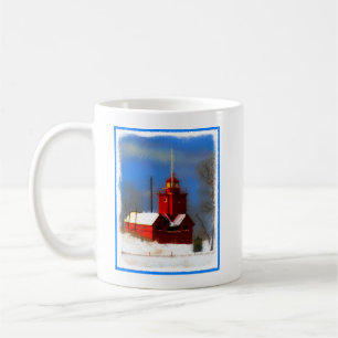 Grote Rode Vuurtoren die - Origineel Art. Koffiemok