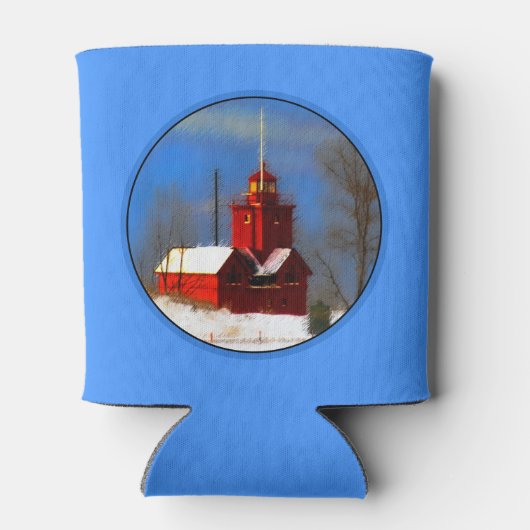 Grote Rode vuurtoren schilderen - Oorspronkelijke Blikjeskoeler (Achterkant)